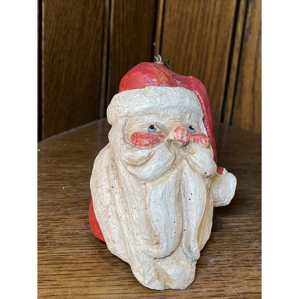 Vintage 1988 House of Hatten Enchanted Forest Santa Head Christmas Ornament